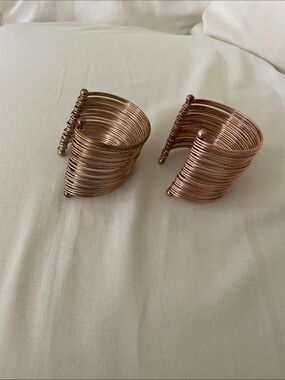 Gold-Tone and Copper-tone Multi-Wire Cuff Bracelet - Women Jewelry